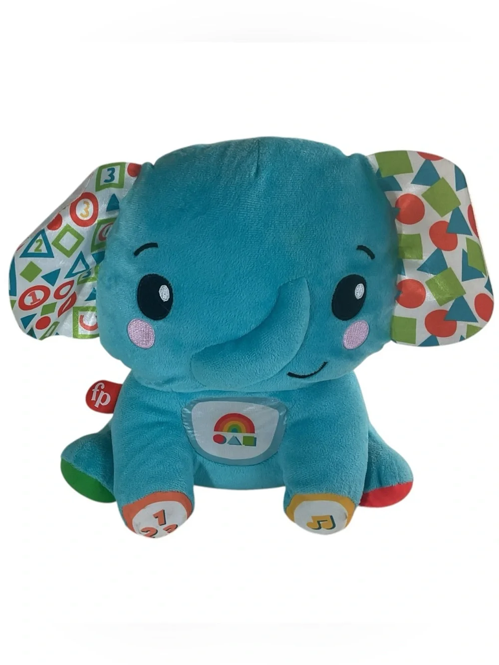 Fisher-Price Lights & Learning Elephant Plush Interactive Musical Toy Lights Sou